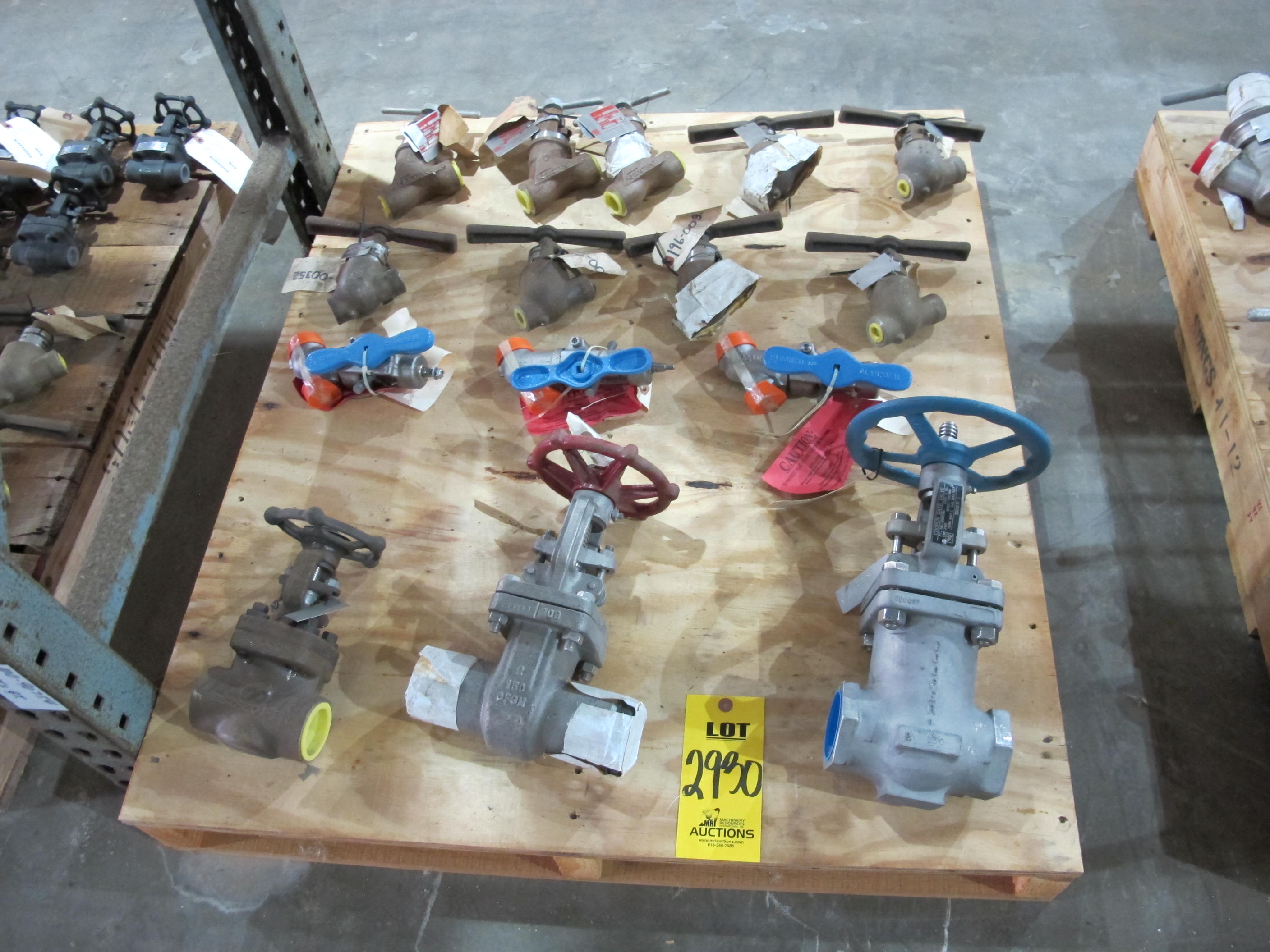 LOT PALLET W/ (15) ASSORTED VALVES (W-51) LOADING & HANDLING FEE $15-